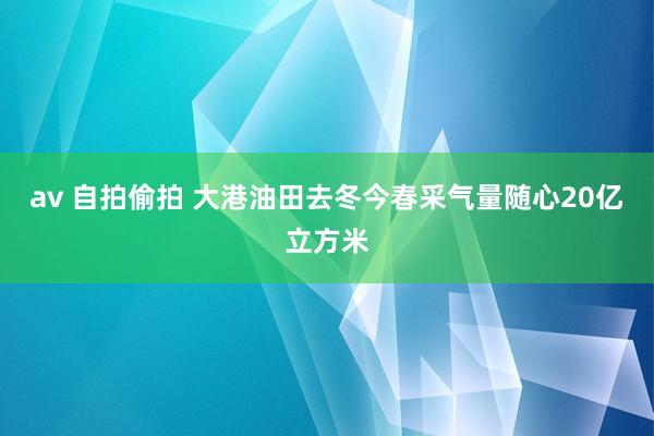 av 自拍偷拍 大港油田去冬今春采气量随心20亿立方米